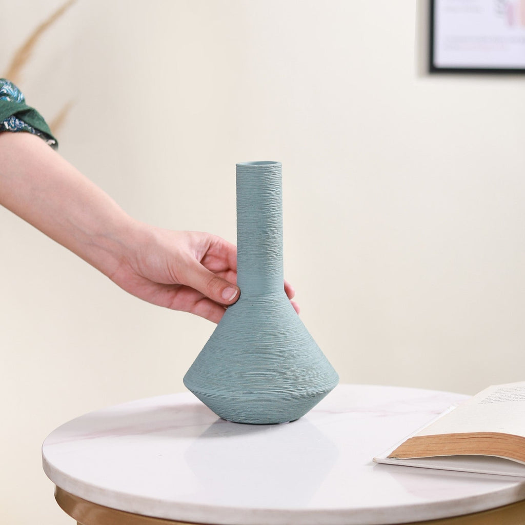 Brushed Texture Scandinavian Vase Blue Nestasia