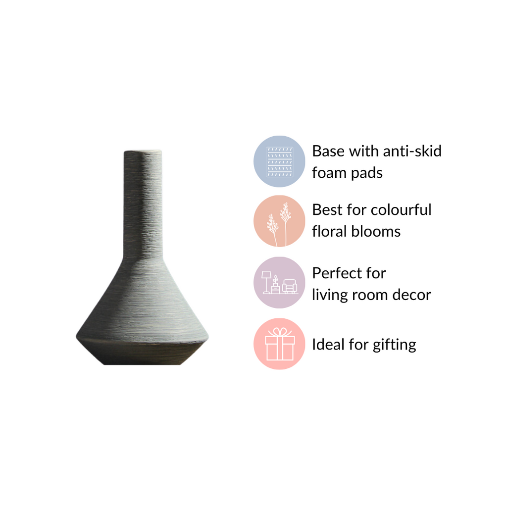 Brushed Texture Scandinavian Vase Blue Nestasia