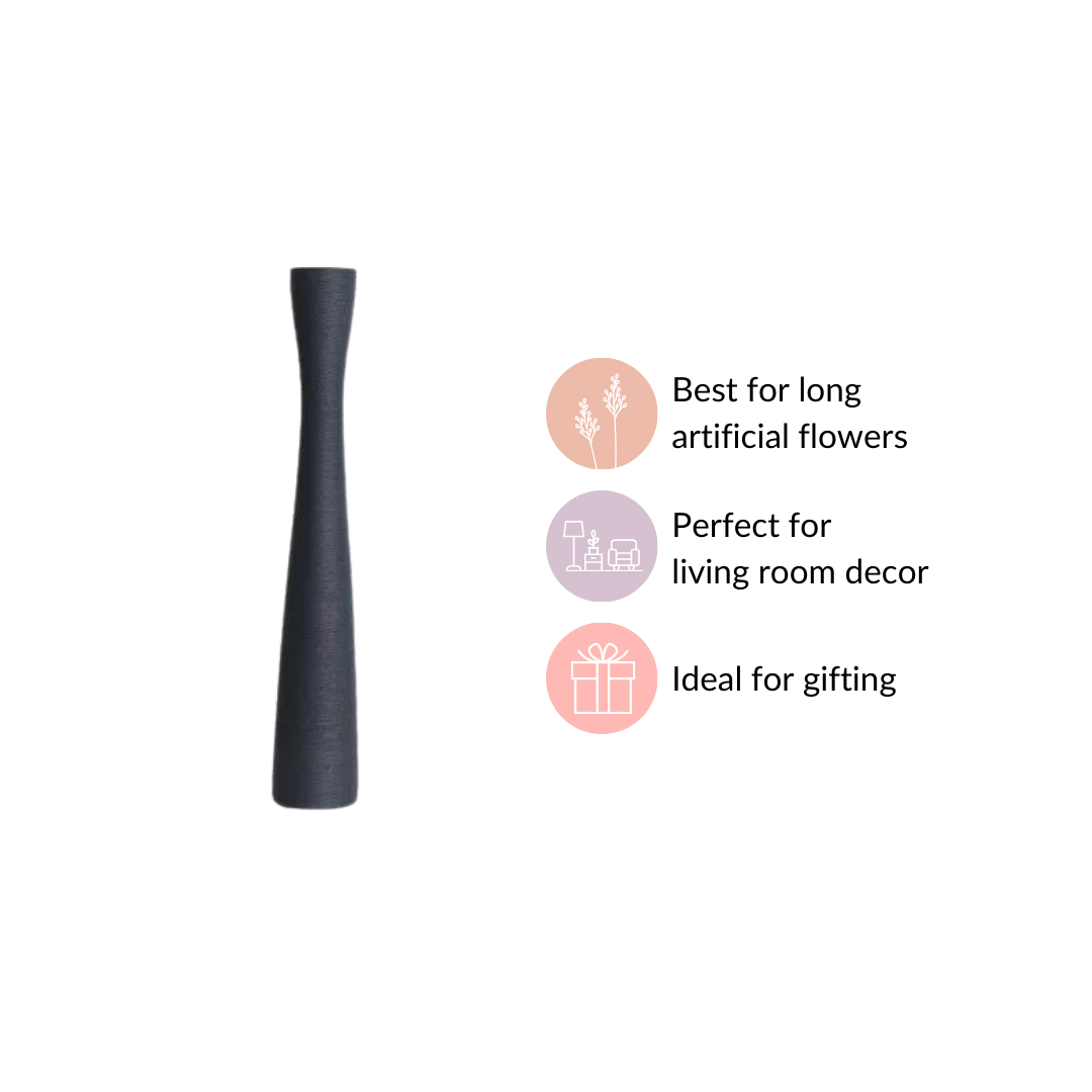 Ceramic Matte Finish Textured Thin Vase Nestasia