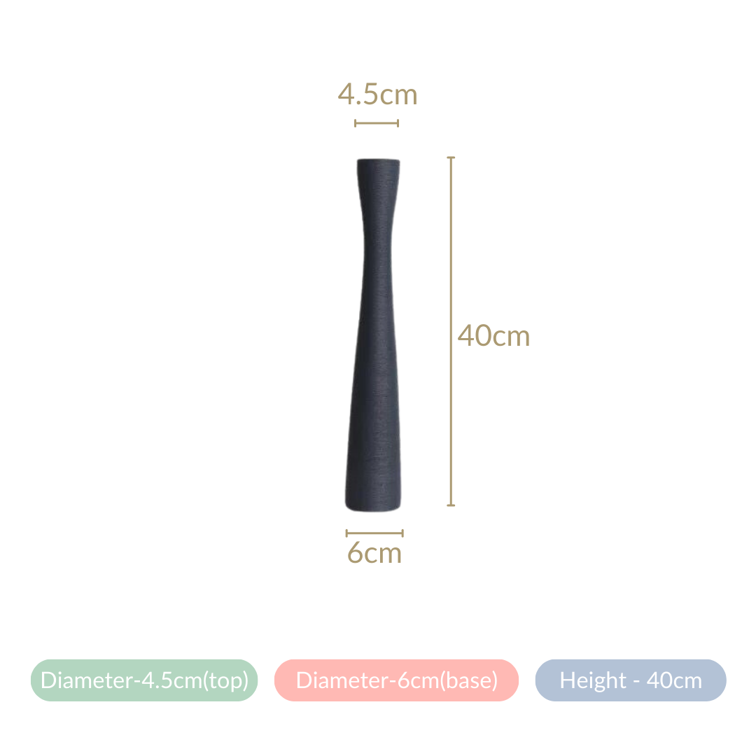 Ceramic Matte Finish Textured Thin Vase Nestasia