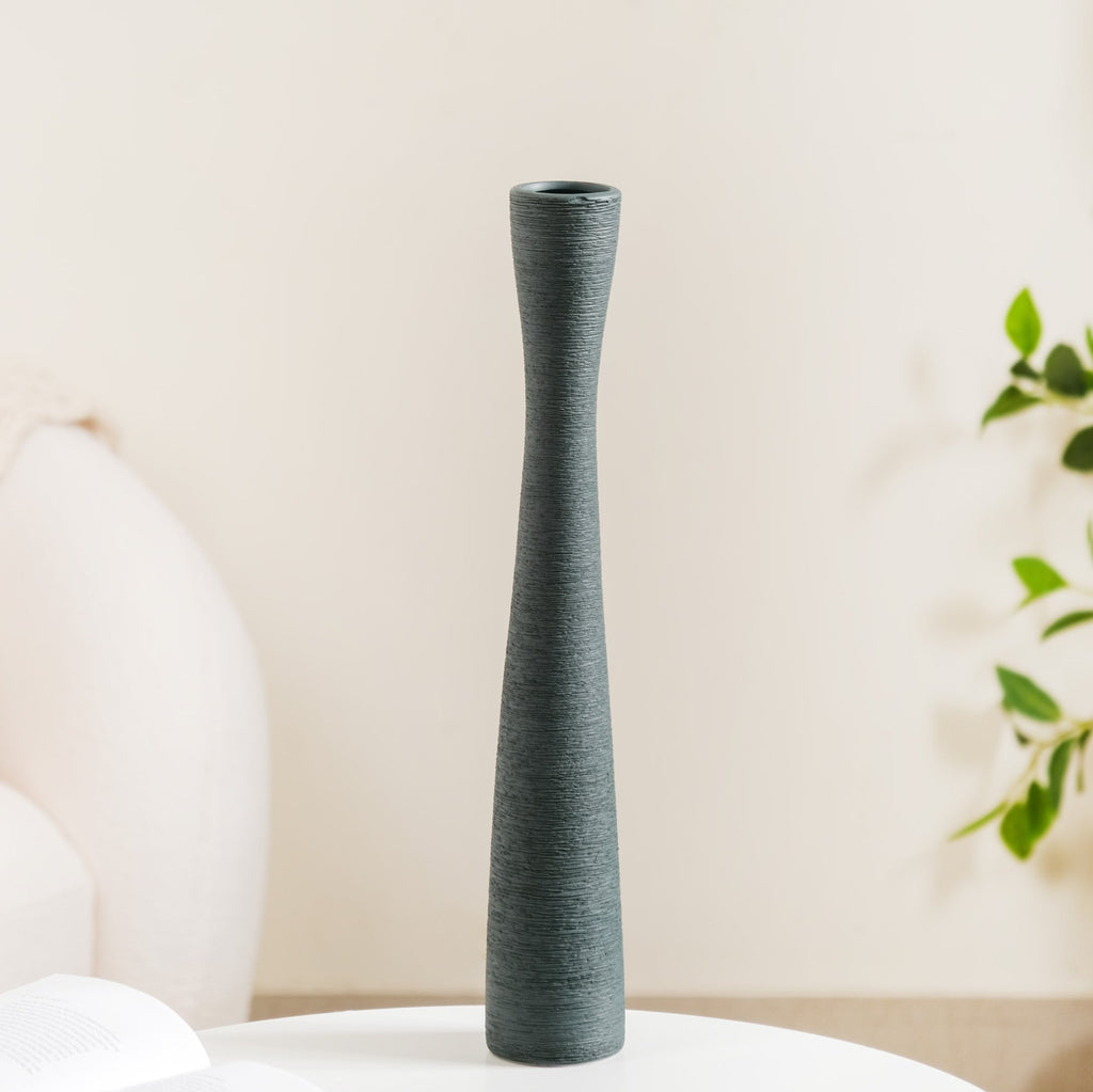 Ceramic Matte Finish Textured Thin Vase Nestasia
