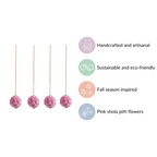 Sustainable Sola Flower Wall Hanging Decor Set of 4 Pink Nestasia