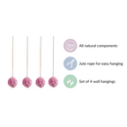 Sustainable Sola Flower Wall Hanging Decor Set of 4 Pink Nestasia