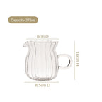 Fluted Glass Creamer Coffee Jug Set Of 2 375ml Nestasia