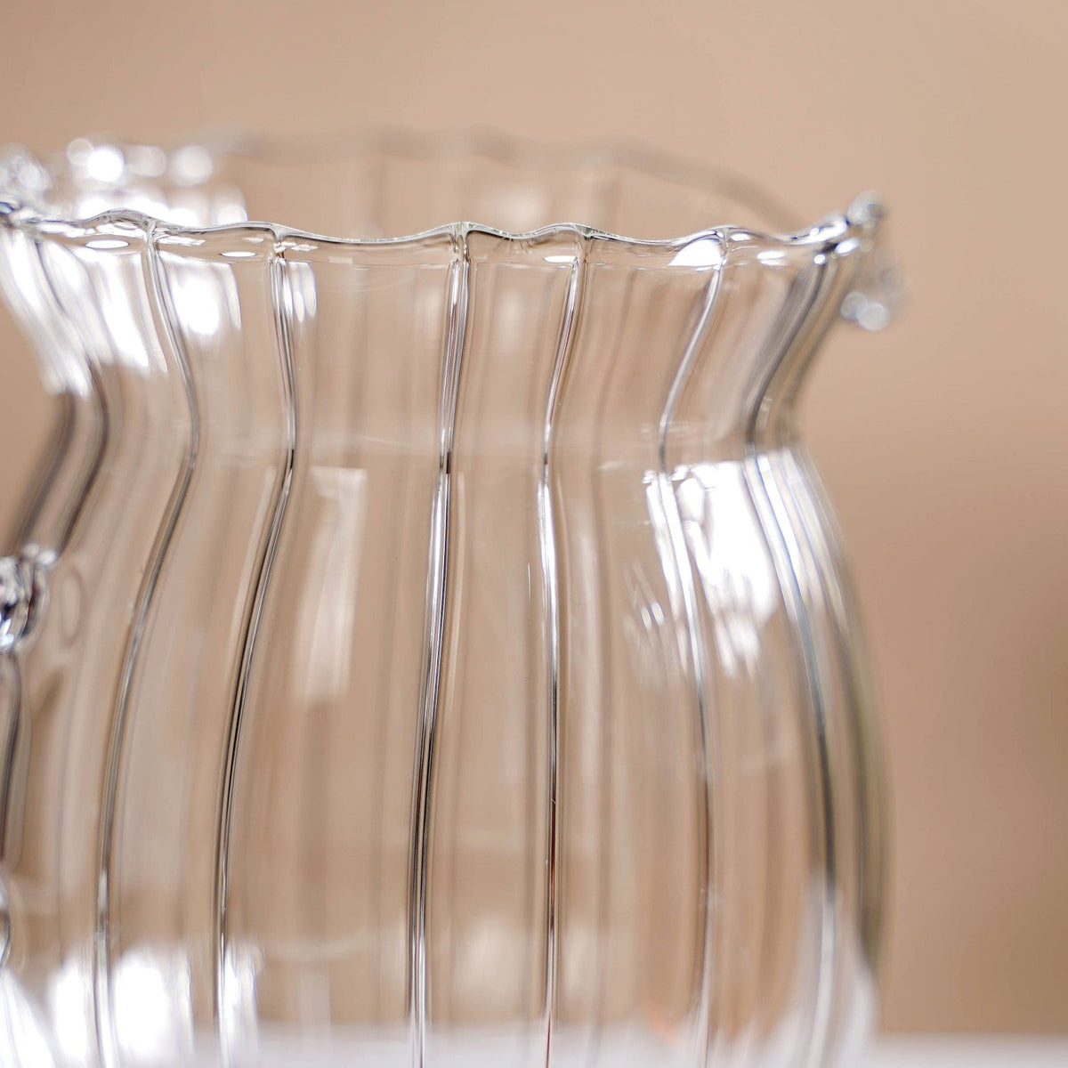 Fluted Glass Creamer Coffee Jug Set Of 2 375ml Nestasia