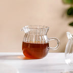 Fluted Glass Creamer Coffee Jug Set Of 2 375ml Nestasia