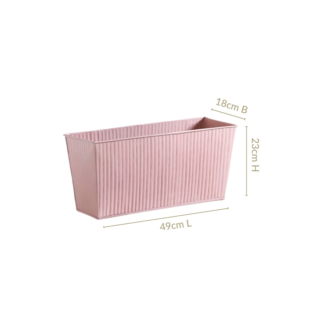 Fluted Indoor Planter Box Pink Nestasia
