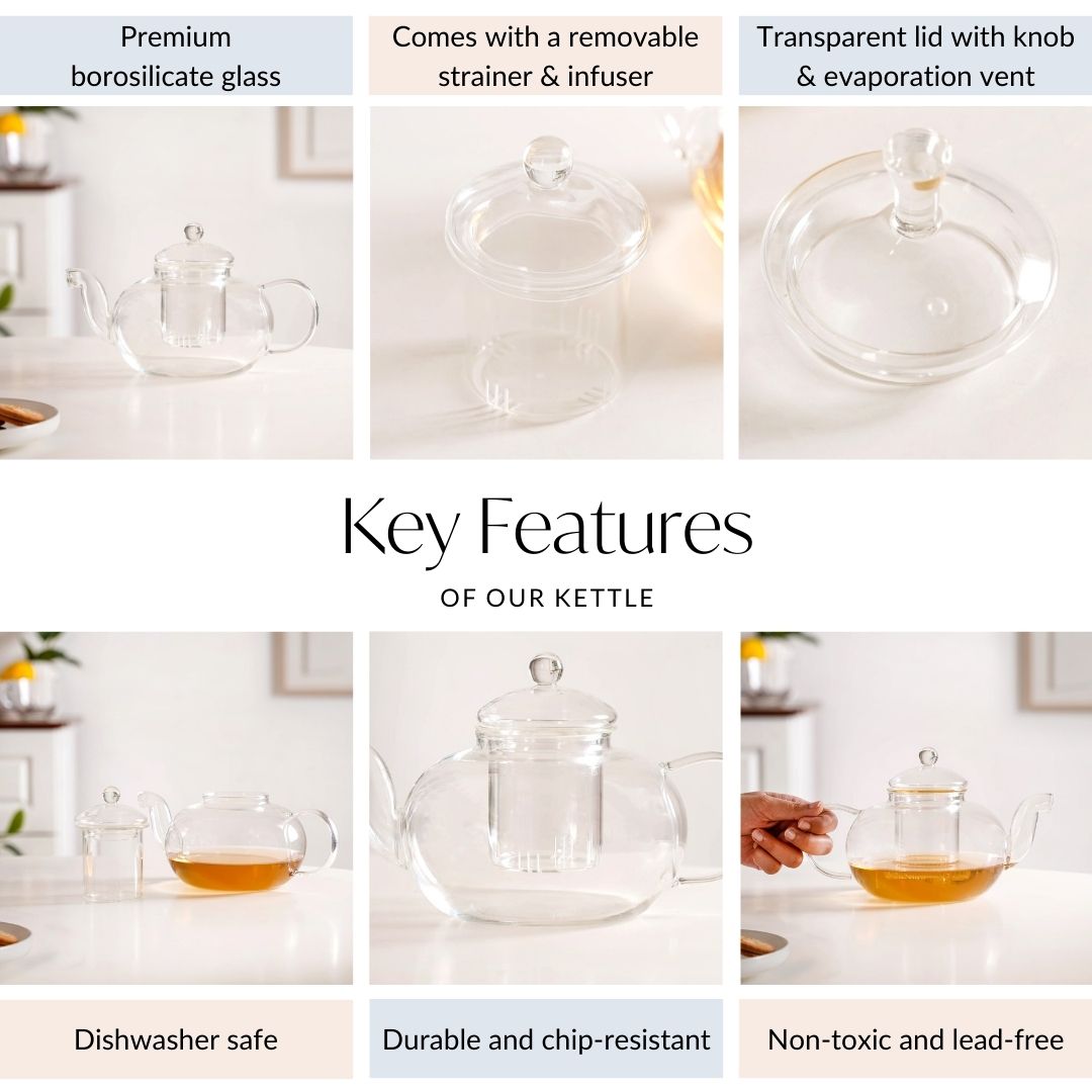 Tea Brewing And Serving Kettle With Infuser 750ml Nestasia