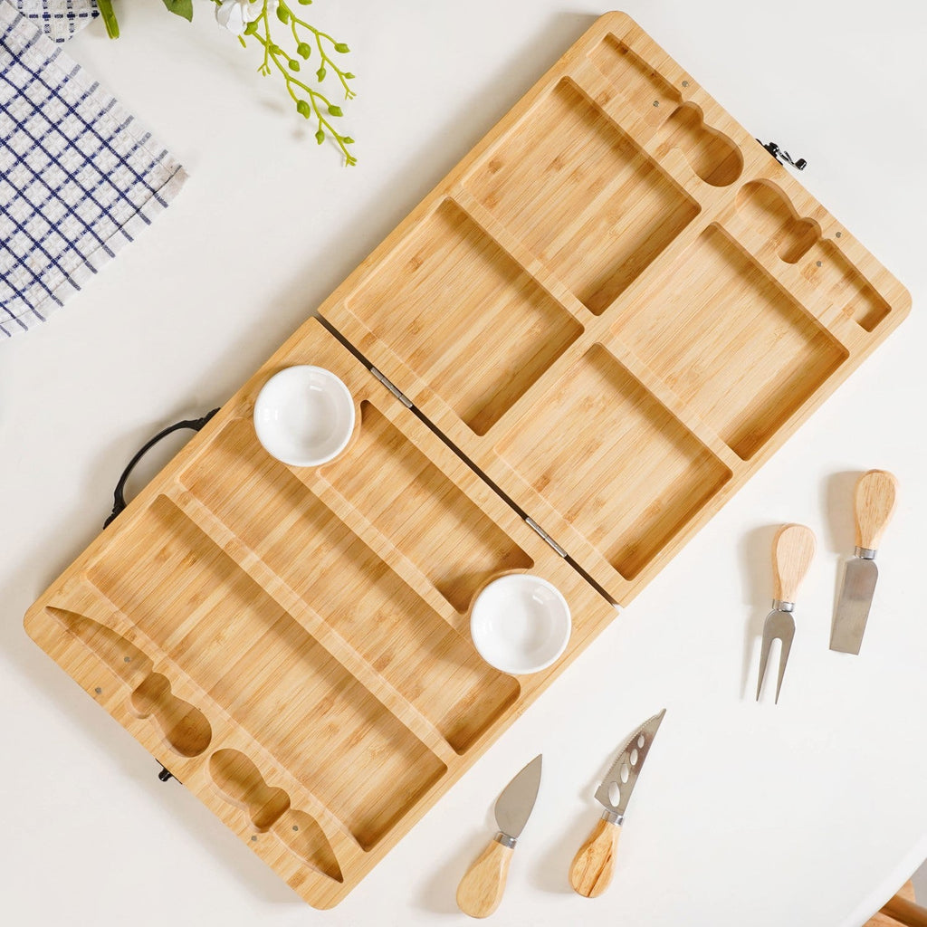Foldable Trending Charcuterie Board Set With Bowls And Knives 22inch Nestasia