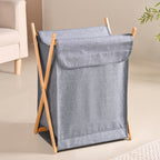 Foldable Cloth Laundry Basket Grey Nestasia