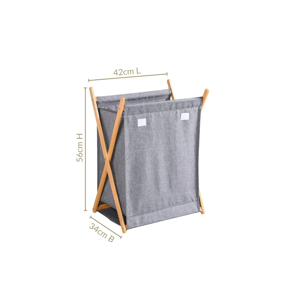Foldable Cloth Laundry Basket Grey Nestasia