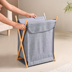 Foldable Cloth Laundry Basket Grey Nestasia