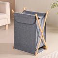 Foldable Cloth Laundry Basket Grey Nestasia