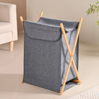 Foldable Cloth Laundry Basket Grey Nestasia
