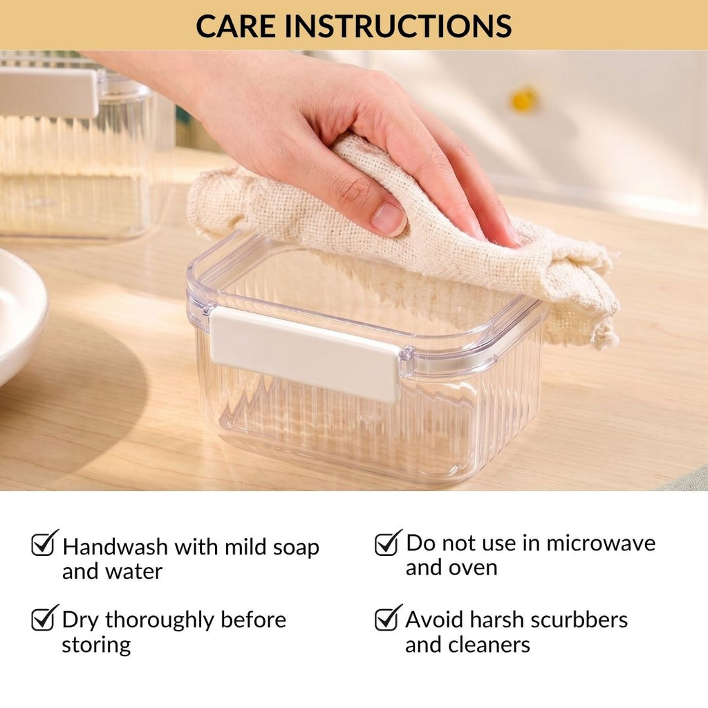Food Storage Container With Airtight Clip Lock Lid 430ml Nestasia