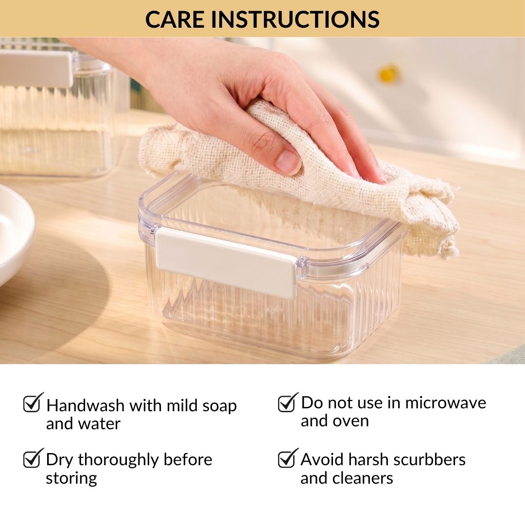 Food Storage Container With Airtight Clip Lock Lid 430ml Nestasia
