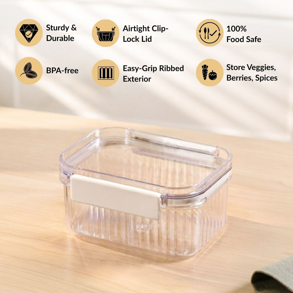 Food Storage Container With Airtight Clip Lock Lid 430ml Nestasia