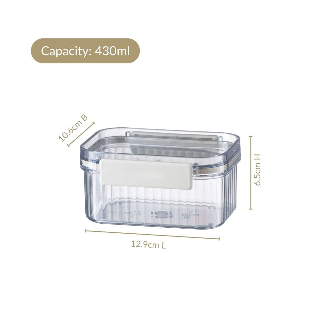 Food Storage Container With Airtight Clip Lock Lid 430ml Nestasia