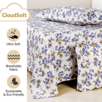 Forest Ferns Queen Size Pure Cotton Bedding Set 254x229cm Nestasia