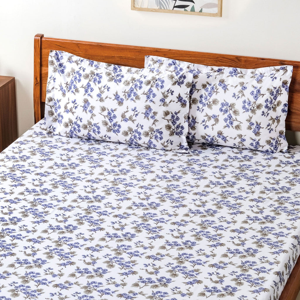 Forest Ferns Queen Size Pure Cotton Bedding Set 254x229cm Nestasia