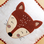 Fox Embroidered Cotton Kids Cushion Cover 42x42cm Nestasia
