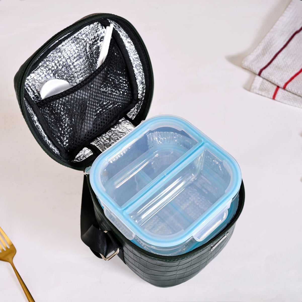 Fashion Forward Lunch Bag Lunch Box Set Green Nestasia