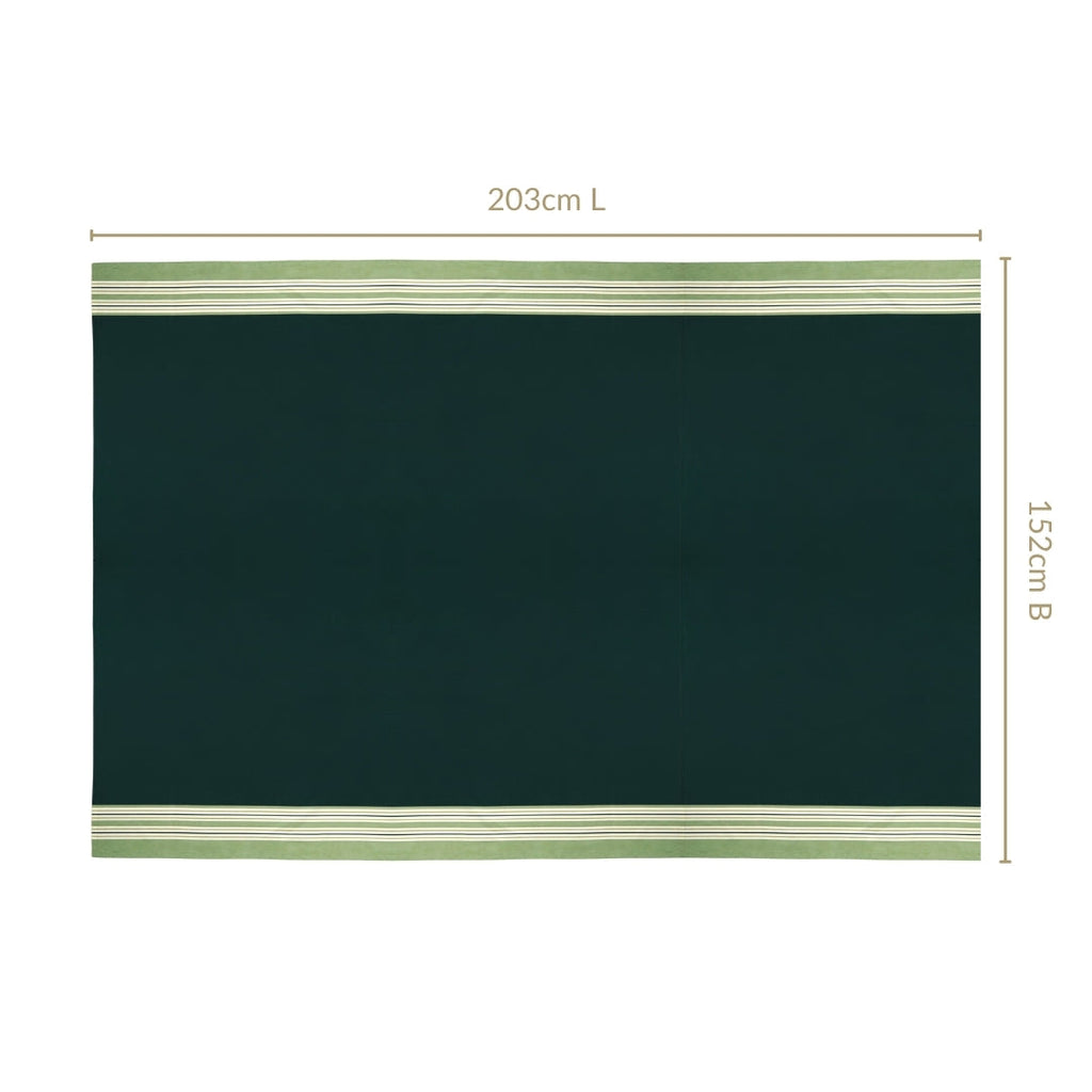 Sage Stripes 6 Seater Cotton Table Cover 203x152cm Nestasia
