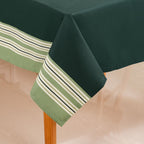 Sage Stripes 6 Seater Cotton Table Cover 203x152cm Nestasia