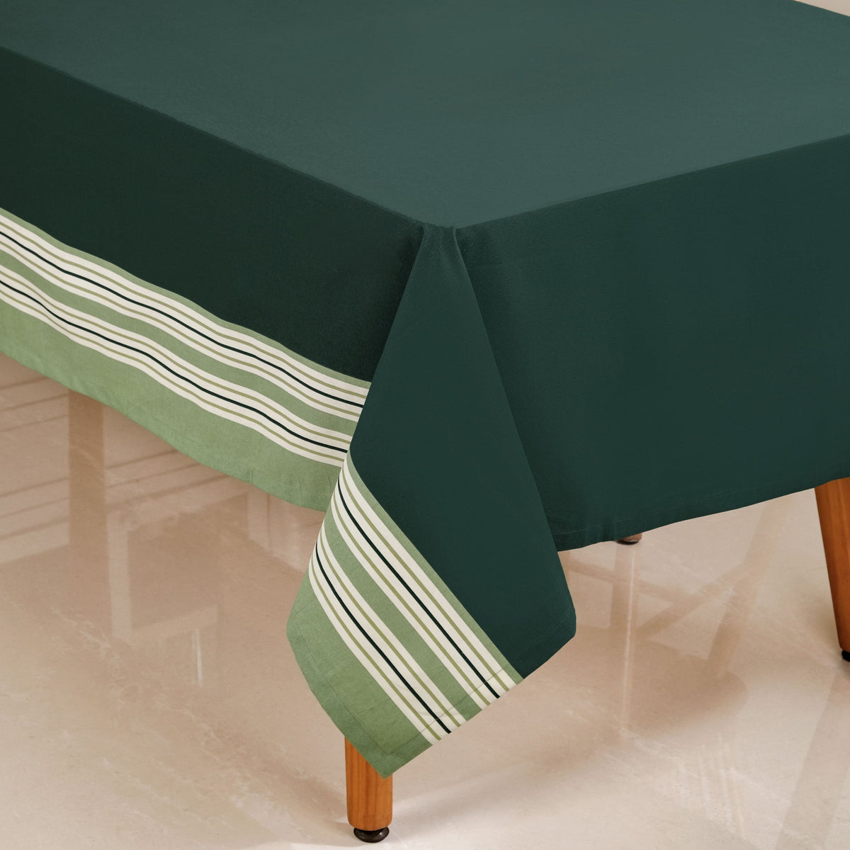 Sage Stripes 8 Seater Water Resistant Table Cover 274x152cm Nestasia