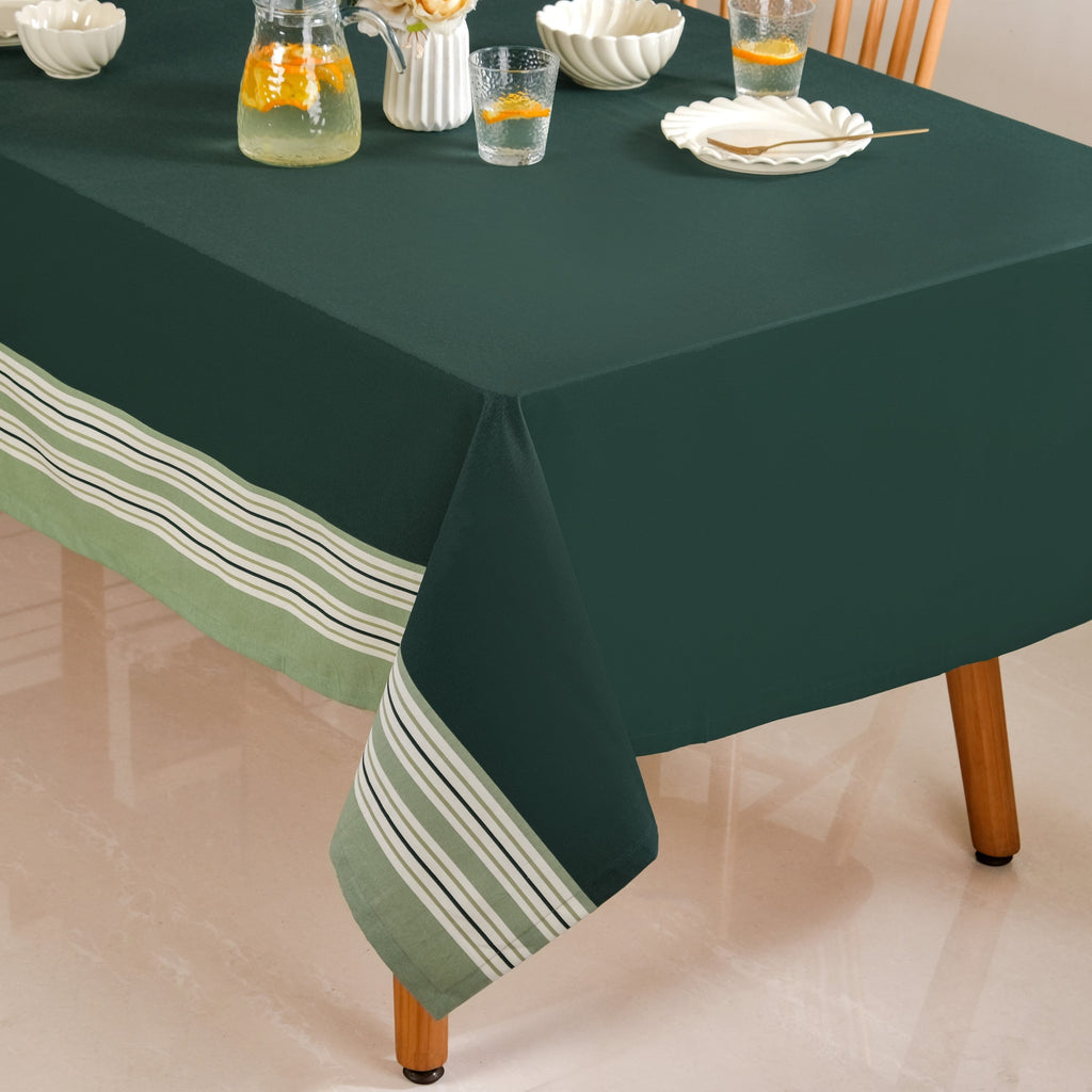 Sage Stripes 8 Seater Water Resistant Table Cover 274x152cm Nestasia