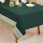 Sage Stripes 8 Seater Water Resistant Table Cover 274x152cm Nestasia