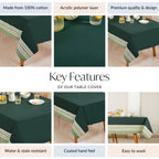 Sage Stripes 8 Seater Water Resistant Table Cover 274x152cm Nestasia