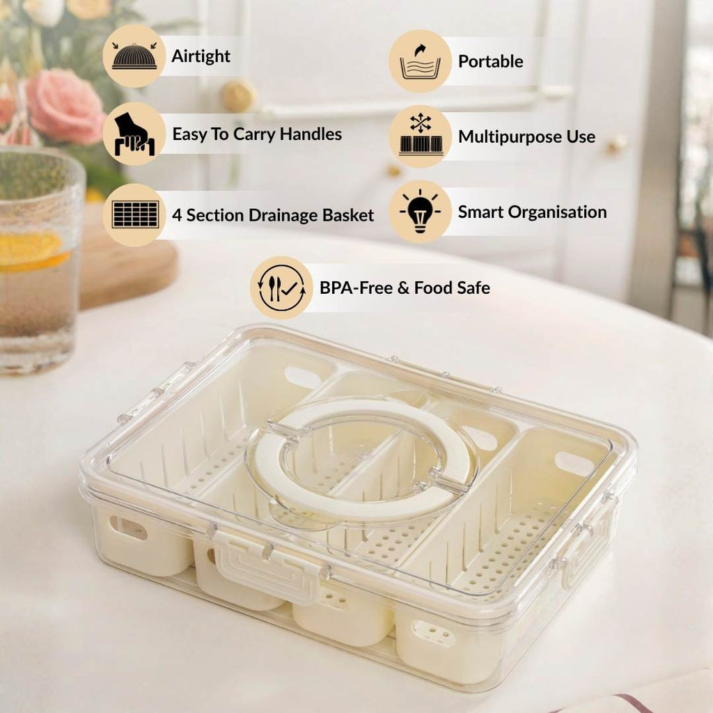 FreshGrid 4 Compartments Airtight Storage Box Nestasia