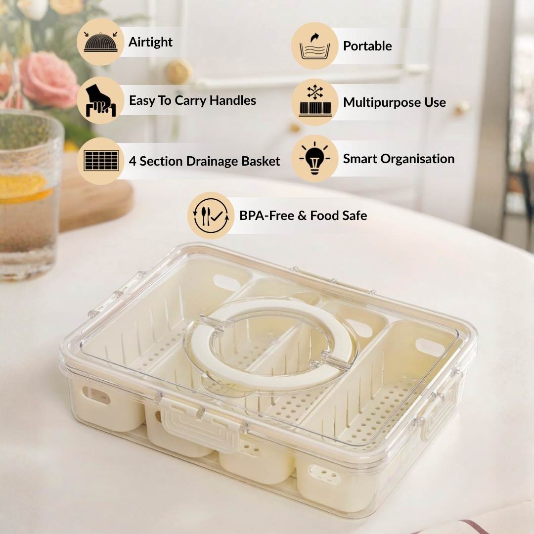 FreshGrid 4 Compartments Airtight Storage Box Nestasia