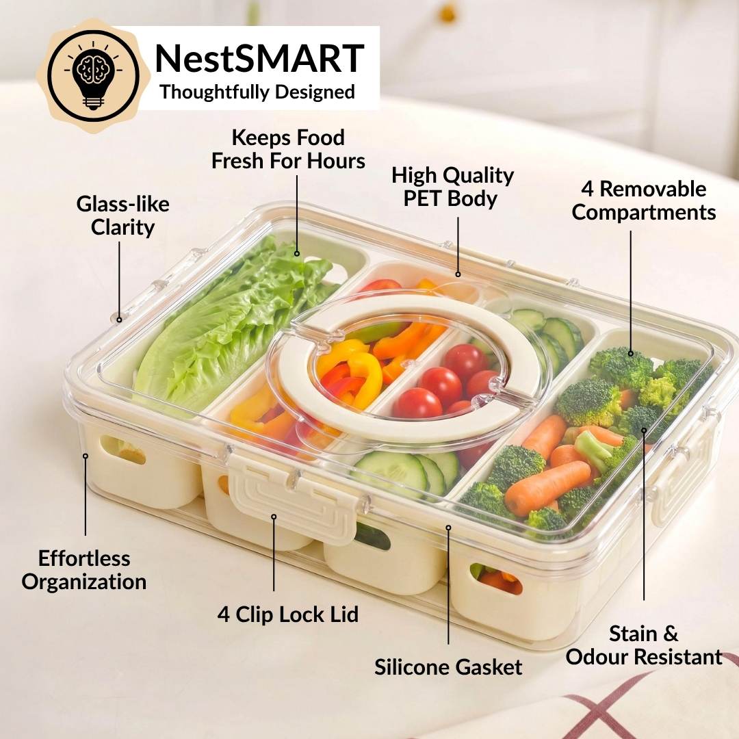 FreshGrid 4 Compartments Airtight Storage Box Nestasia