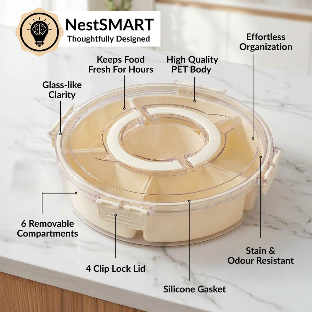 FreshGrid Airtight 6 Compartments Storage Box Nestasia