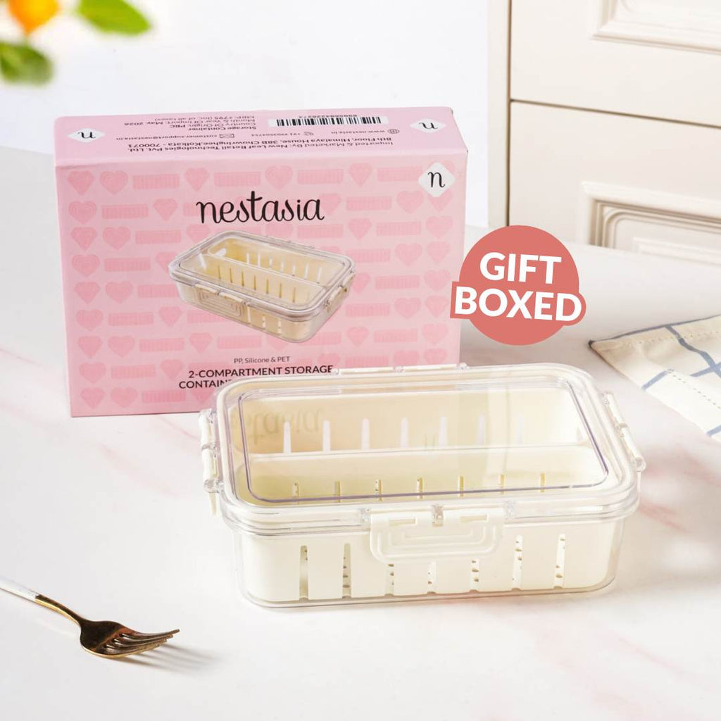 FreshGrid Two Section Fridge Storage Box Nestasia