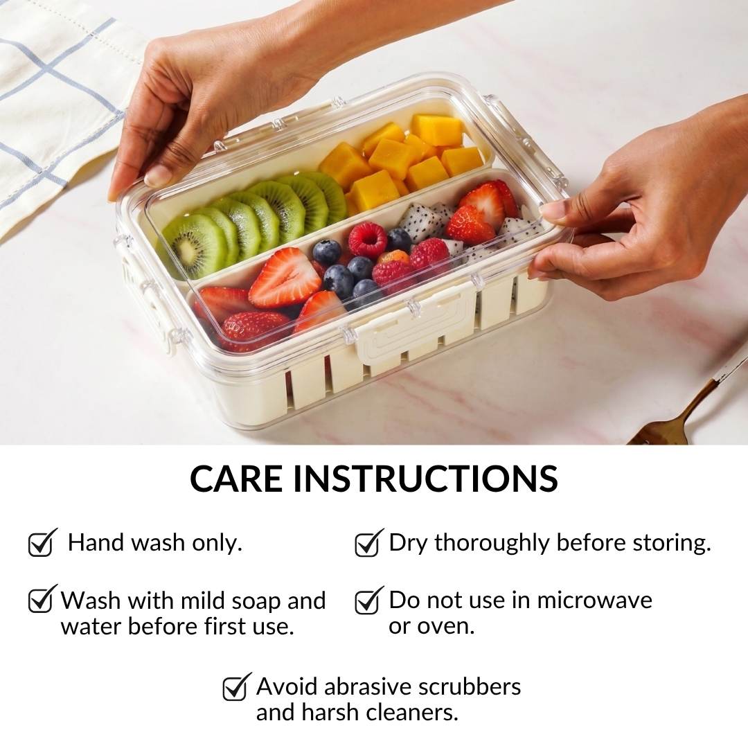 FreshGrid Two Section Fridge Storage Box Nestasia