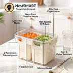 FreshGrid Tall Fridge Storage Box With 2 Compartments Nestasia