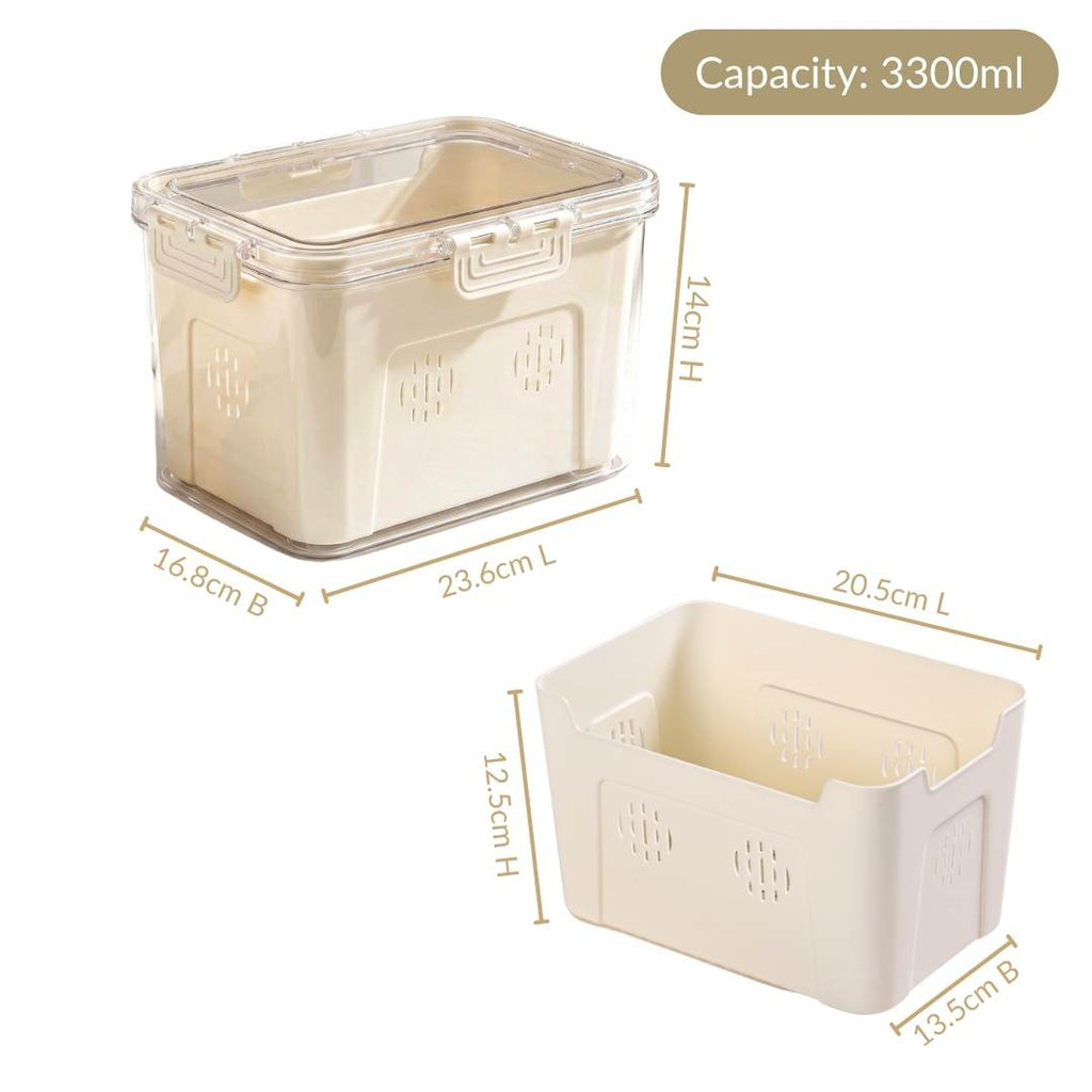 FreshGrid Fridge Storage Box With Drainage Basket Nestasia