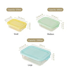 Freshlock Meal Prep Rectangular Storage Box Set Of 3 S 370ml M 600ml L 1000ml Nestasia