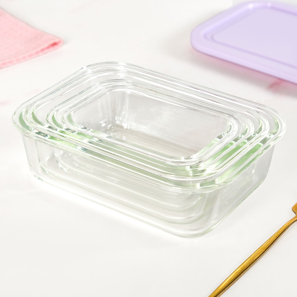 Freshlock Meal Prep Rectangular Storage Box Set Of 4 S 370ml M 600ml L 1000ml XL 1500ml Nestasia