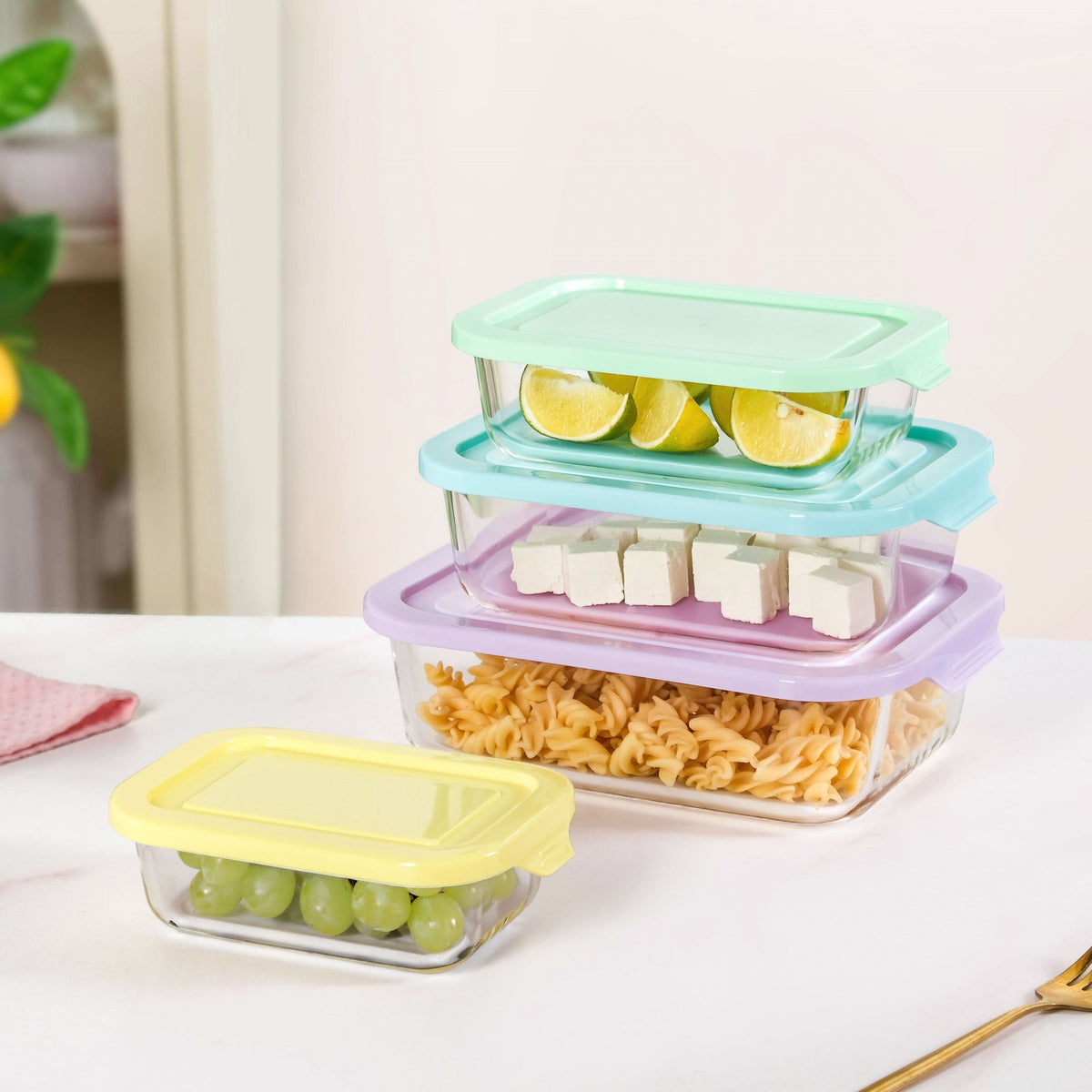 Freshlock Meal Prep Rectangular Storage Box Set Of 4 S 370ml M 600ml L 1000ml XL 1500ml Nestasia