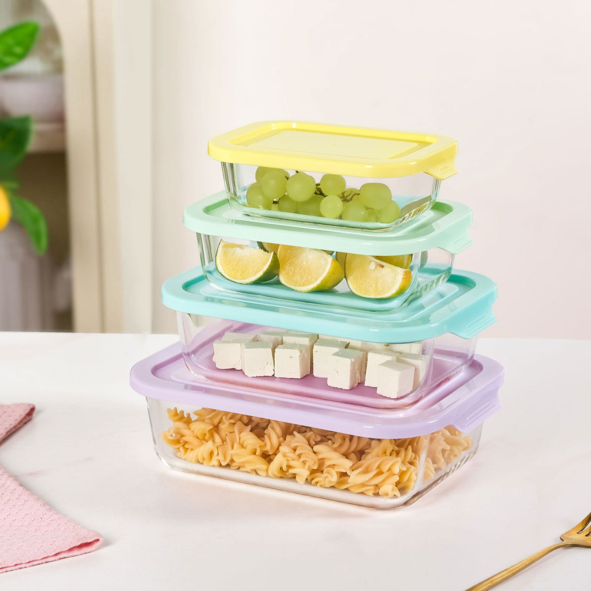 Freshlock Meal Prep Rectangular Storage Box Set Of 4 S 370ml M 600ml L 1000ml XL 1500ml Nestasia