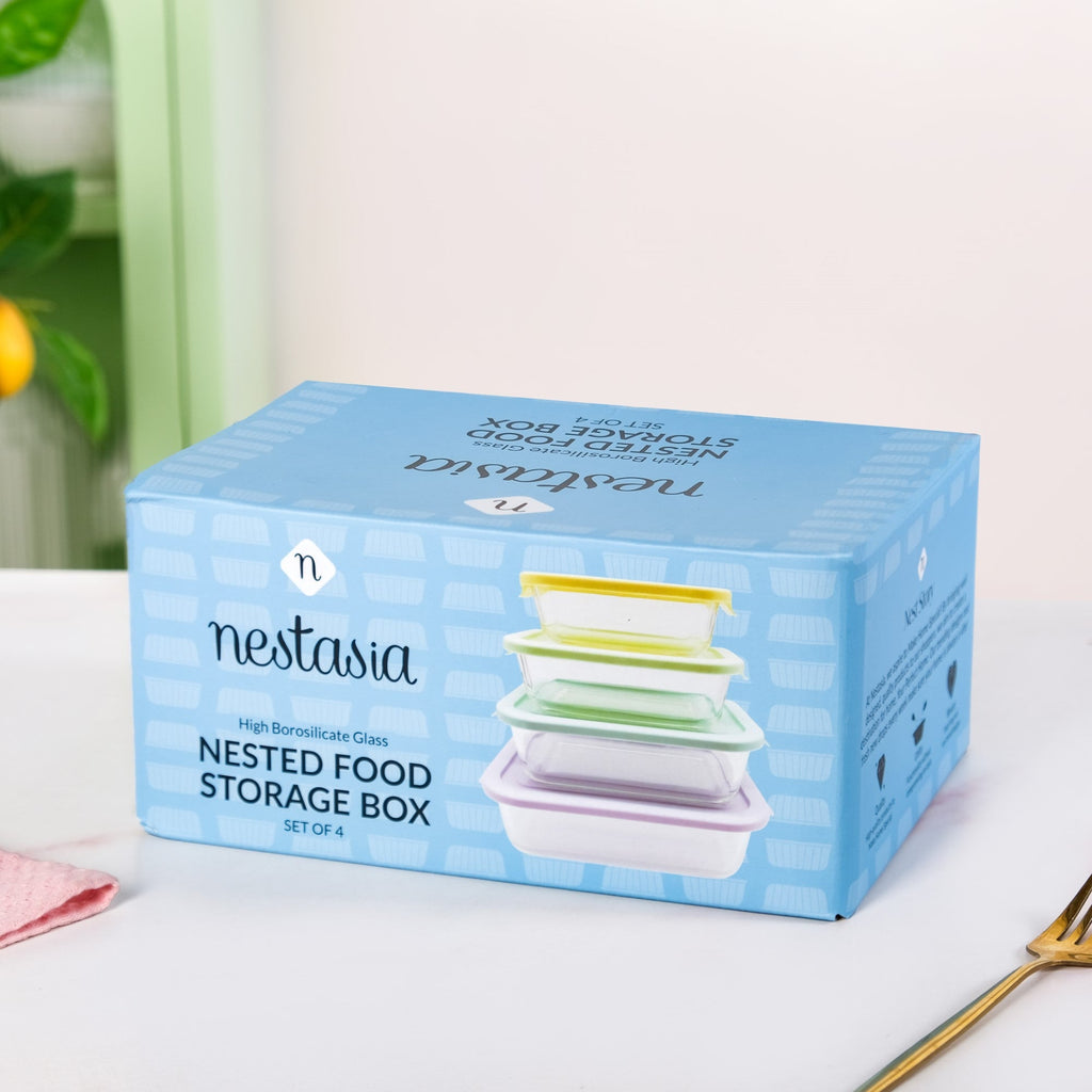 Freshlock Meal Prep Rectangular Storage Box Set Of 4 S 370ml M 600ml L 1000ml XL 1500ml Nestasia