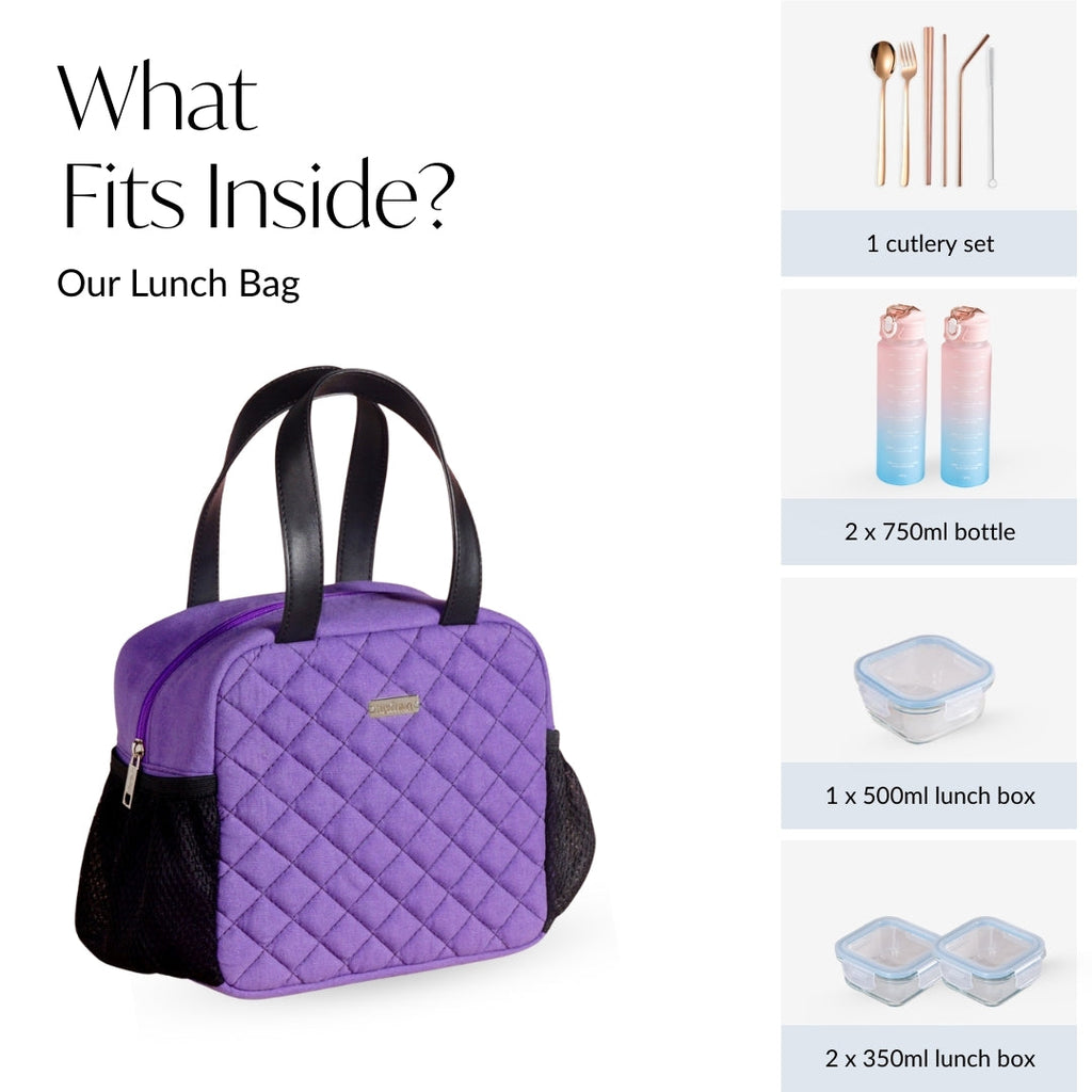 Freshpack Insulated Daily Lunch Bag Purple Nestasia