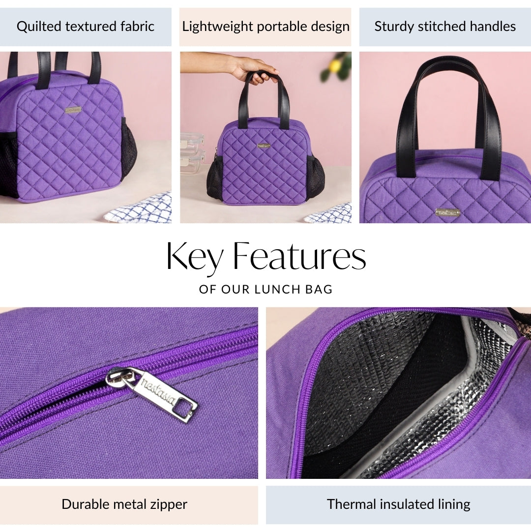 Freshpack Insulated Daily Lunch Bag Purple Nestasia