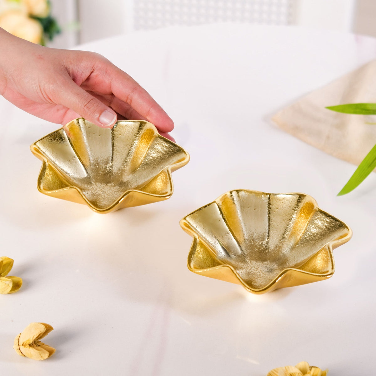 Frill Metal Trinket Bowl Set Of 2 Nestasia