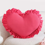 Frilly Heart Cotton Cushion Dark Pink 43x38cm Nestasia