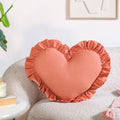 Frilly Heart Cotton Cushion Dusty Pink 43x38cm Nestasia